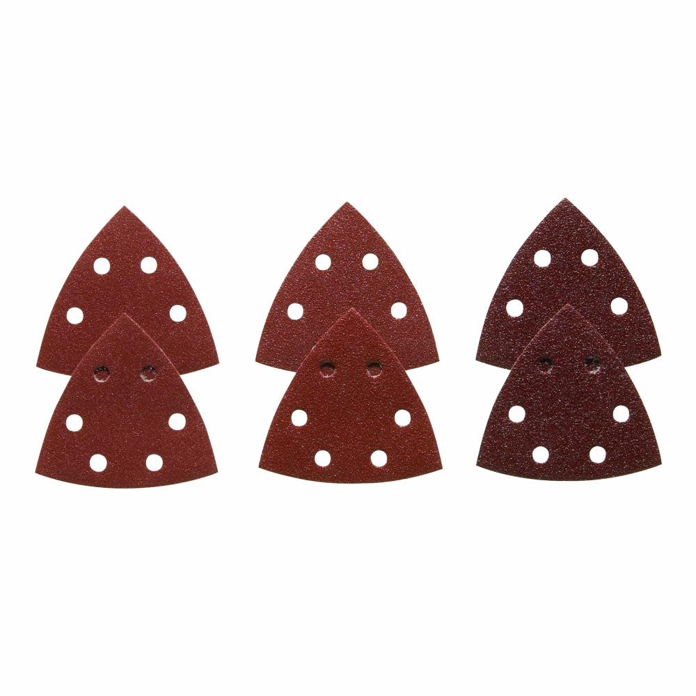 Bosch 3-1/2 In. Assorted Grits 6 pc. Red Detail Sander Abrasive Triangles for Wood SDTR000 from Bosch