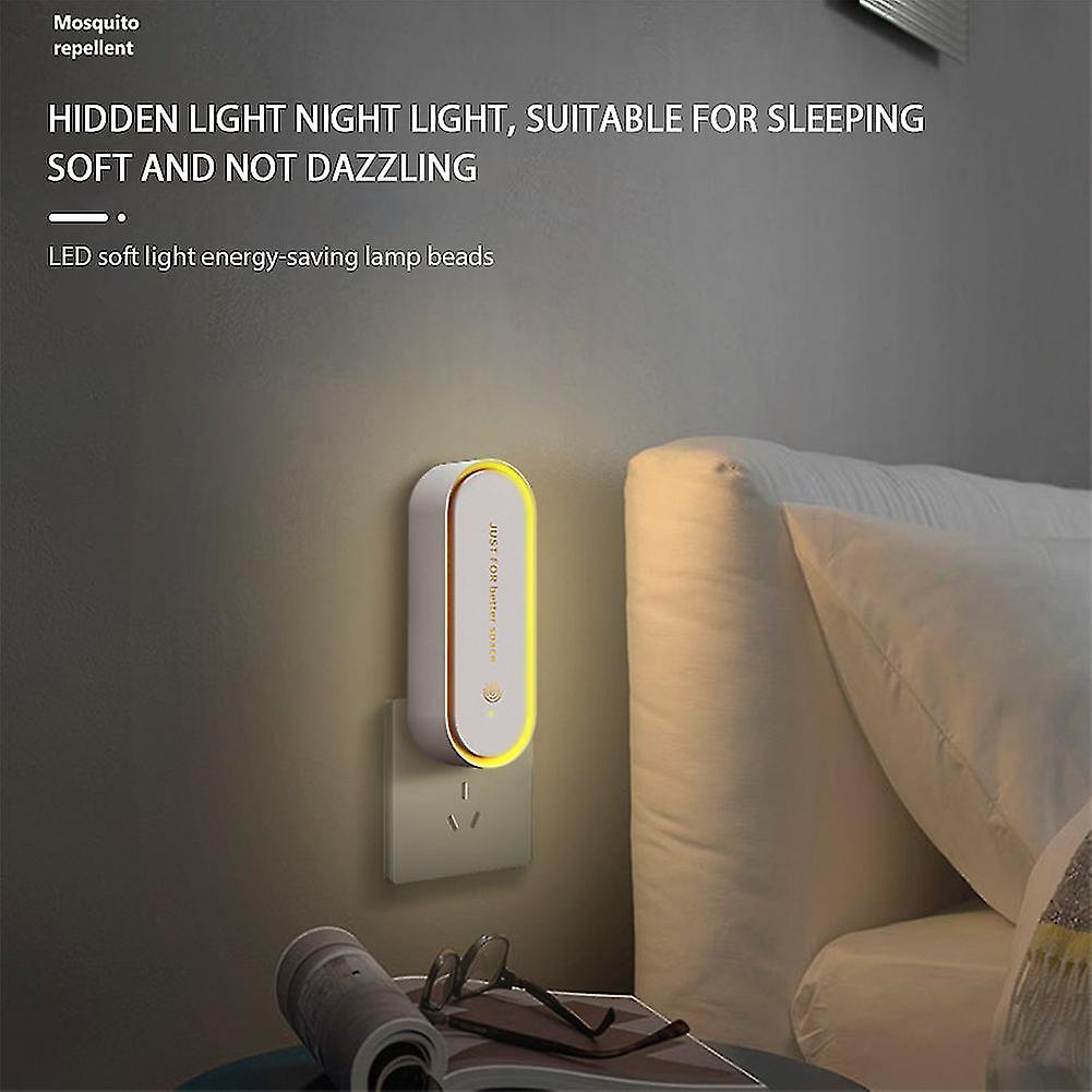 Ultrasonic Mosquitoes Repeller Wide Coverage Fly Repeller Night Light No Harm (1pc)