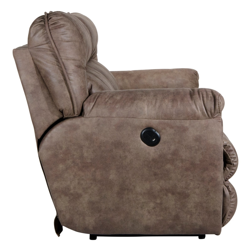 Catnapper Thompson Power Reclining Sofa in Brown Polyester Fabric