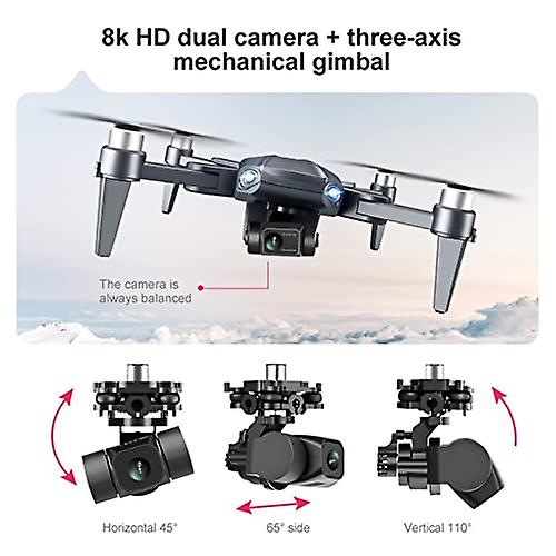 Drone Gps With Aerial Hd 8k Camera， Wifi Fpv Brushless Quadcopter， Three-axis Mechanical Gimbal， 28 Minutes Flight Time， 7-level Wind Resistance 1 Bat