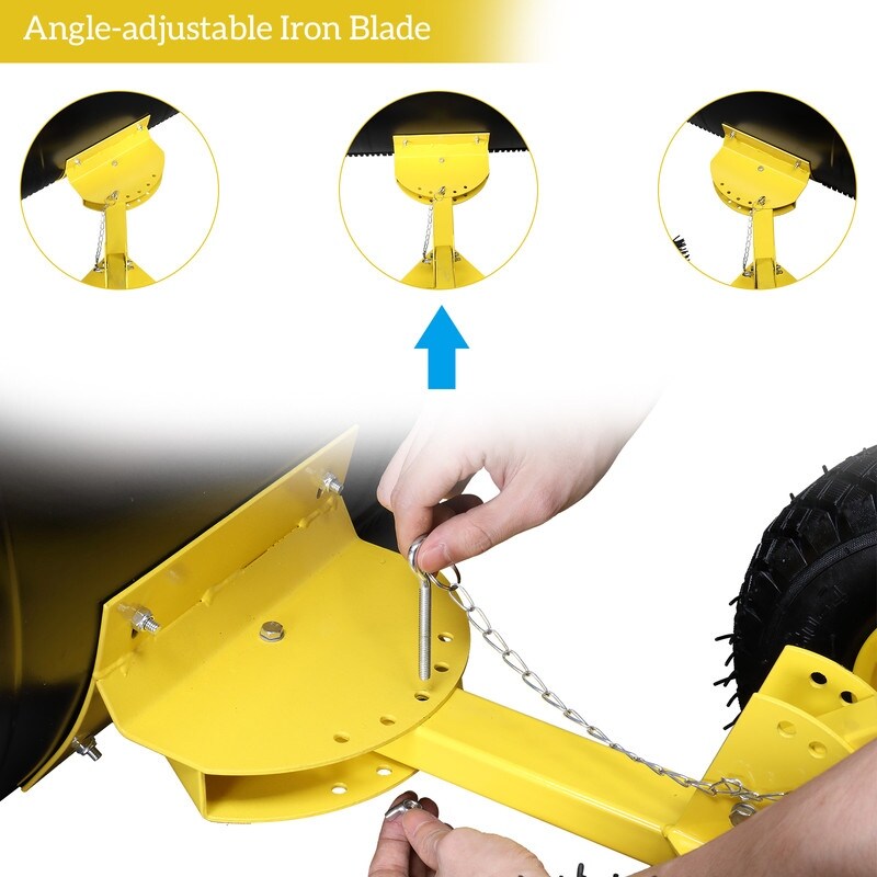 Heavy Duty Rolling Snow Pusher with Wheels and Adjustable Handle   Snow Pusher