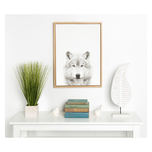 X 24 quot Sylvie Wolf Framed Canvas By Simon Te Tai Natural Kate And Laurel