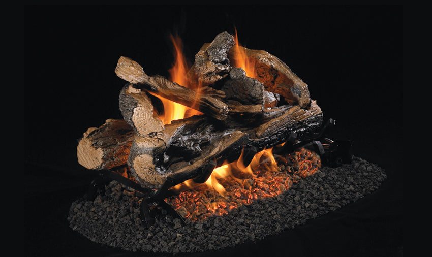 Real Fyre See Thru Rugged Split Oak Designer Plus 18- 30 Gas Log/Burner Kit