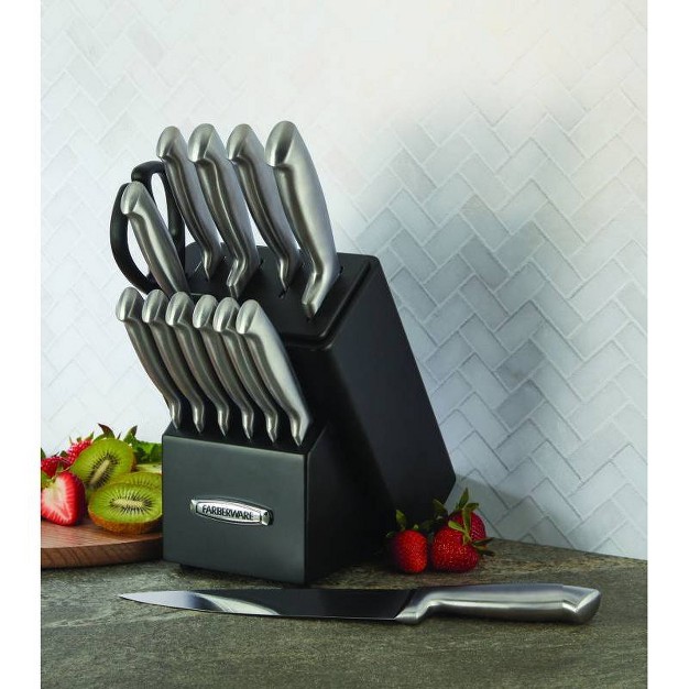 Farberware Edgekeeper 13 Piece Self Sharpening Stainlesssteel Hollow Handle Knife Block Set