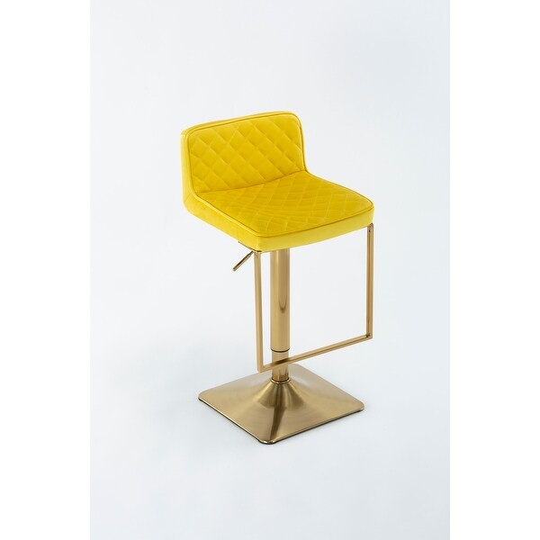 Modern Bar Stools - Swivel Barstool Chairs with Back， Velvet Counter Height for Kitchen Coffee Shop Bar