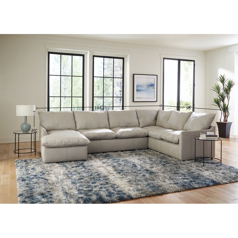 Hopewell 3 Piece Genuine Leather Sectional Chaise