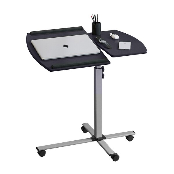 Graphite Rolling Adjustable Laptop Cart Side Table