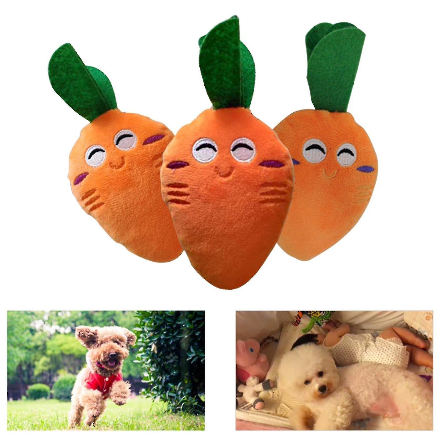 Dog Squeak Toys Cute Plush Chew Toy For Puppy Teething Stuffed Carrot Shape