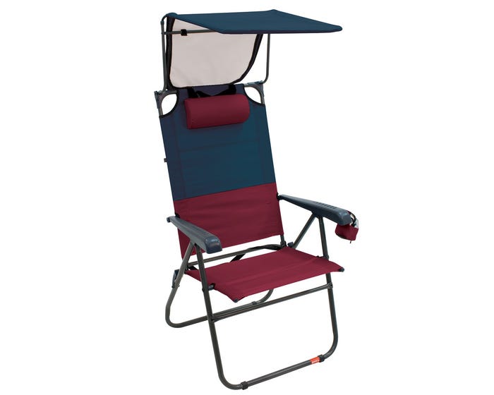 RIO Gear Hi-Boy Aluminum Canopy Chair - Charcoal/Oxblood - GR643HCP-430-1