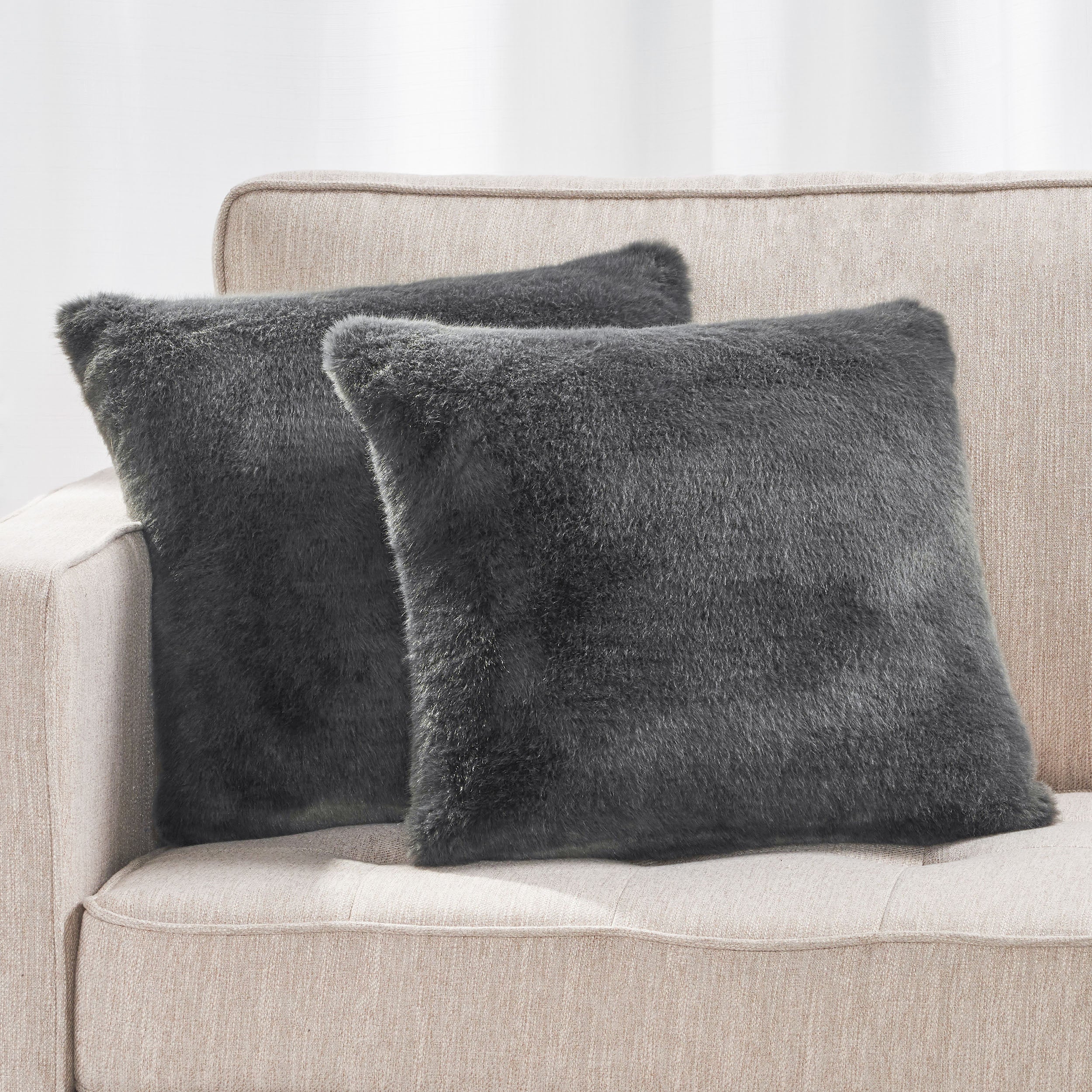 Ellison Modern Glam Faux Fur Throw Pillow