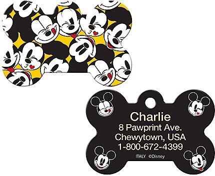 Quick-Tag Disney's Mickey Mouse Bone Personalized Dog ID Tag