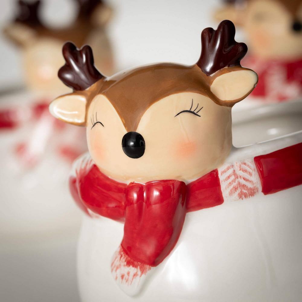 SULLIVANS 5.5 in. Whimsical Reindeer Christmas Containers Set of 3 Multi-Color CM3182