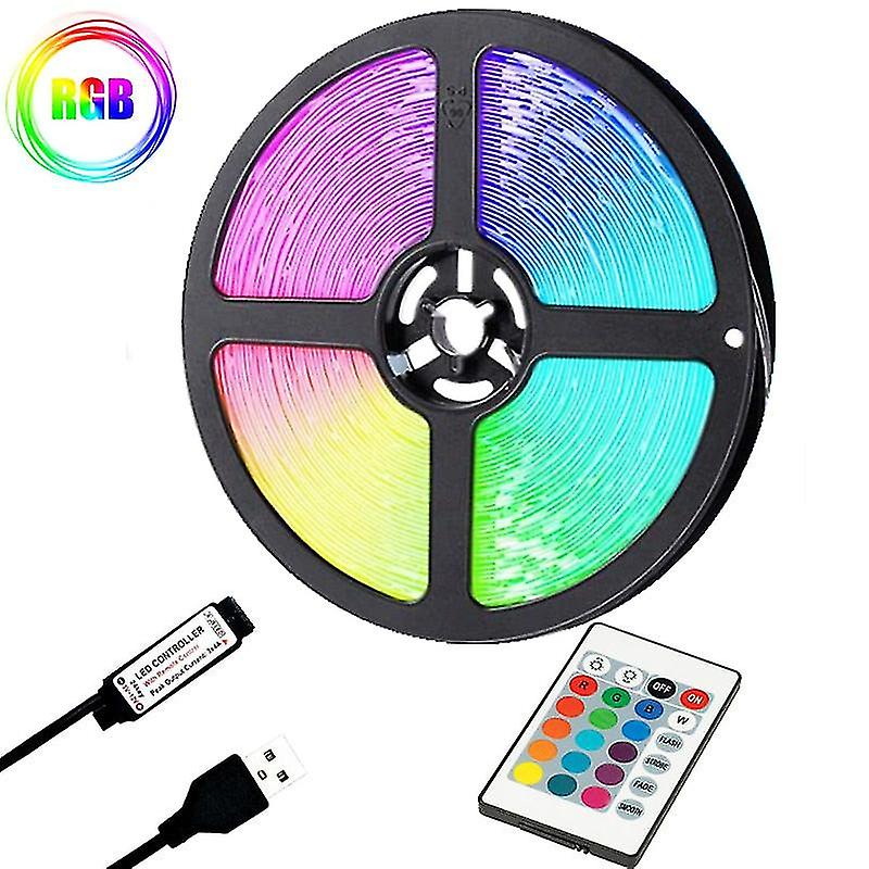 Usb 1m-5m Led Strip Light Rgb 5v 5050 Ir Controller  2835 Flexible Diode Suitable For Party Living Room Decor Luces Holiday Gift