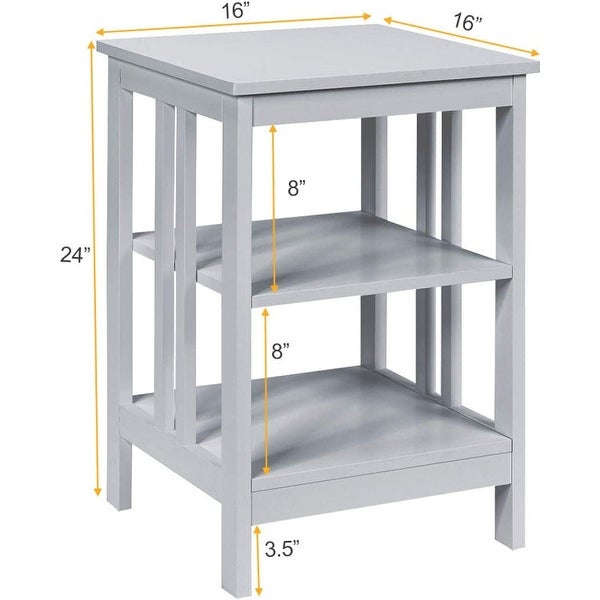 3-Tier Side Table with Baffles and Round Corners