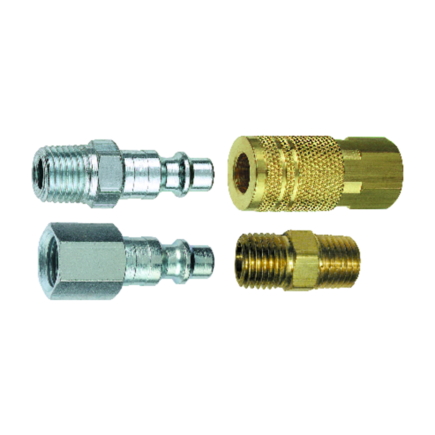 Tru-Flate Brass/Steel Air Coupler and Plug Set 1/4 in. Female 4 pc