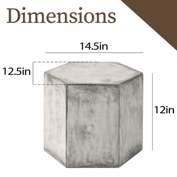 COSIEST MgO Outdoor Hexagonal End Table