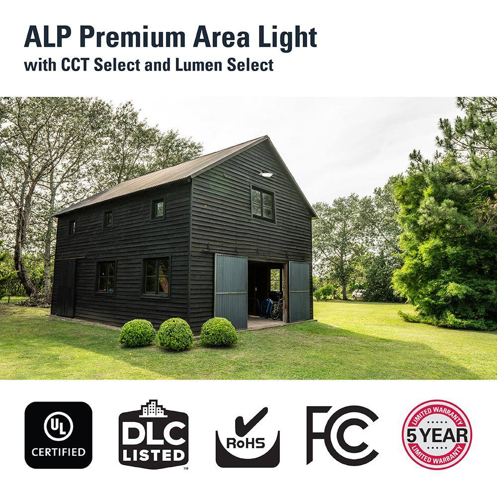 HALO ALP 250-Watt Equivalent Integrated LED Grey Premium Area Light Field Selectable CCT 3000K4000K5000K ALP90LSFSUNVDGY