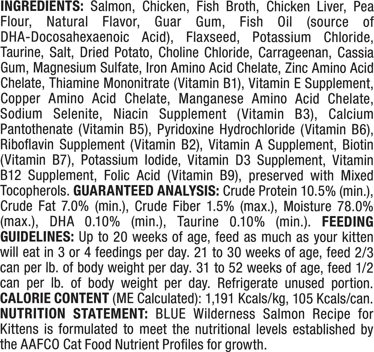 Blue Buffalo Wilderness Kitten Salmon Grain-Free Canned Cat Food