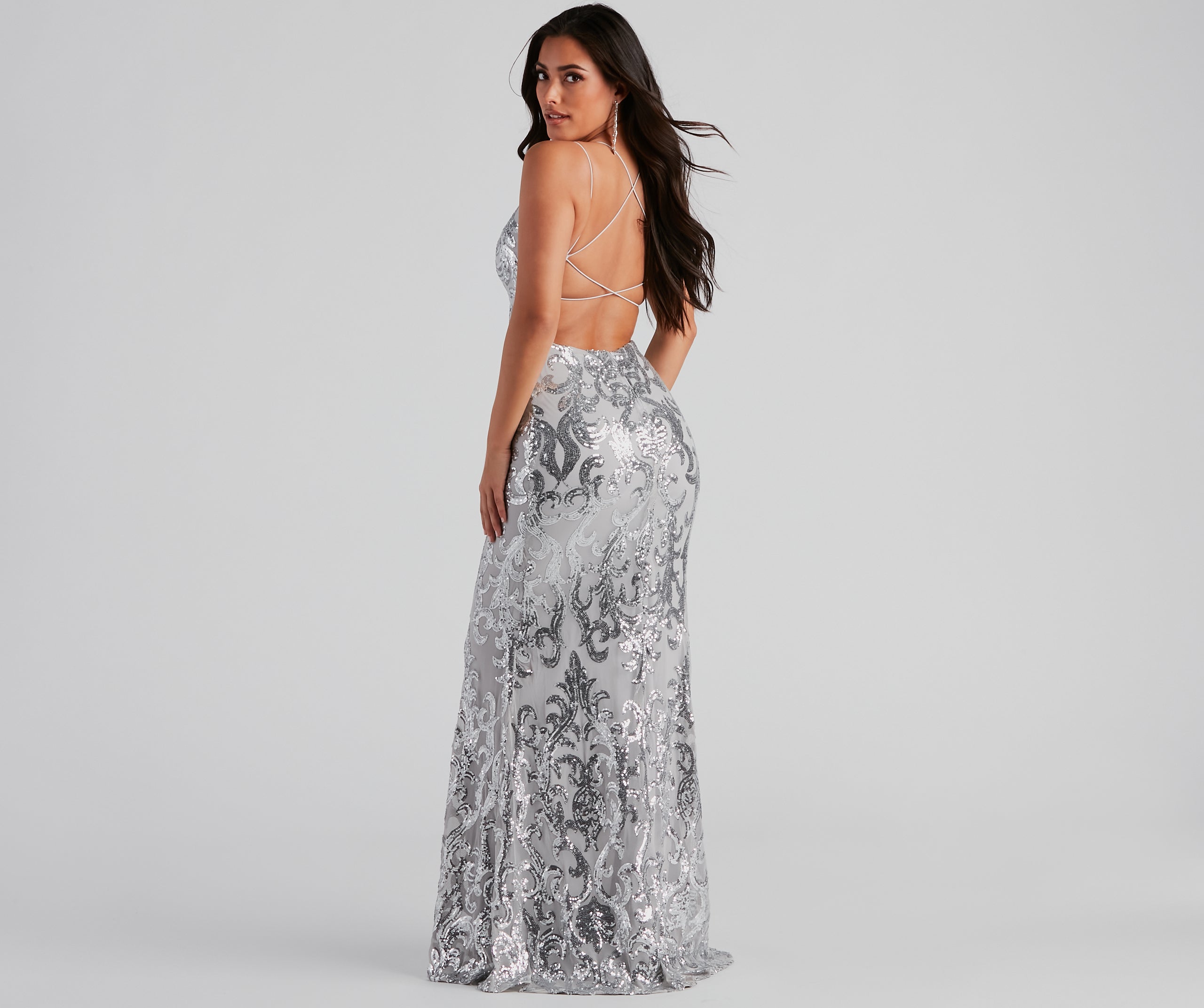 Lila Formal Open-Back Sequin Mermaid Dress