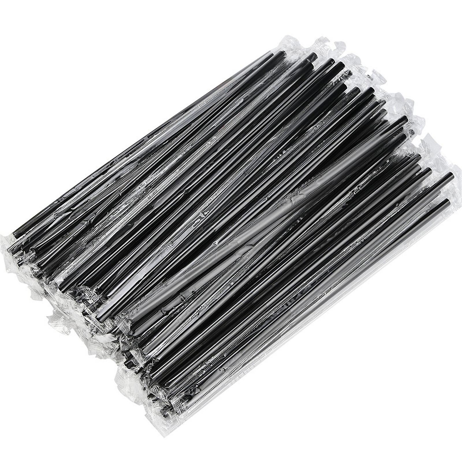 600pcs Black Flexible Drinking Straws Wedding Party Disposable Plastic Straws