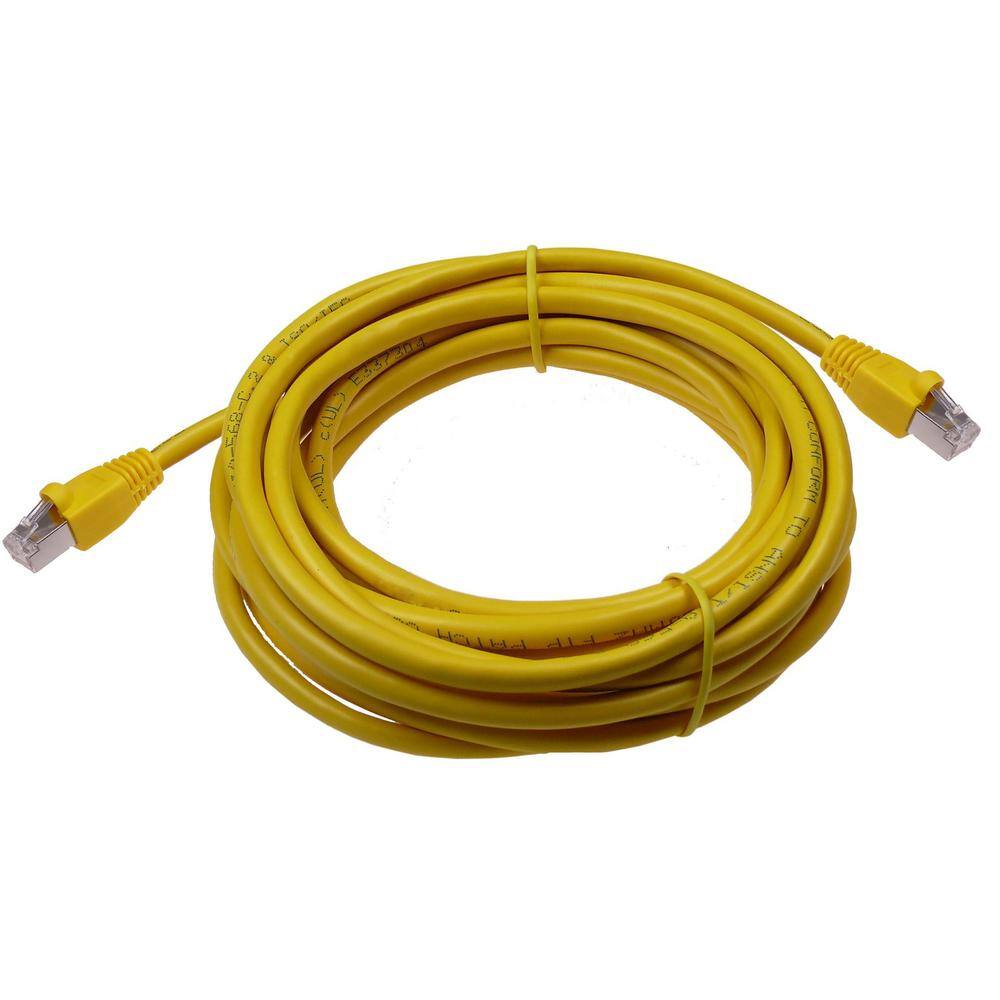 NTW 15 ft. Cat6a Snagless Shielded (STP) Network Patch Cable Yellow 345-S6A-015YL