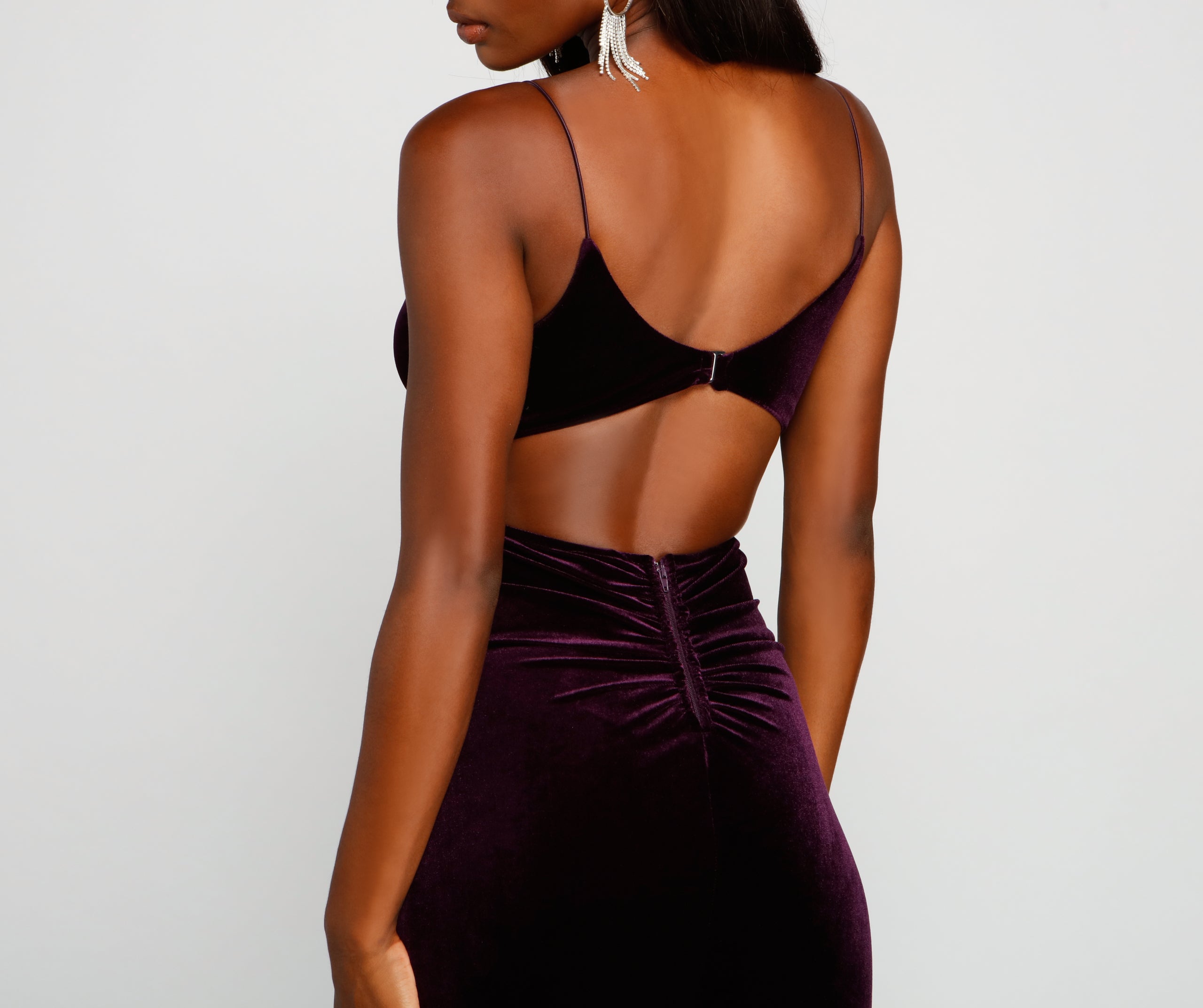 Cassia Formal Open-Back Velvet Dress