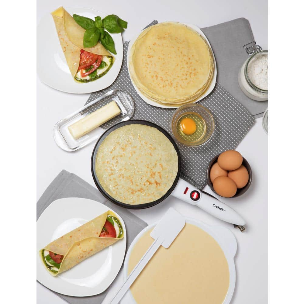 CucinaPro Single Waffle White Crepe Maker with Recipe Booklet 1447