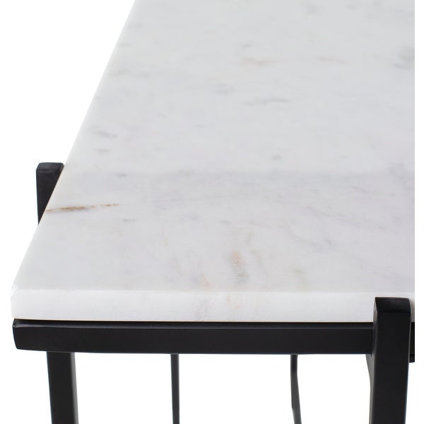 Riaz Genuine Marble and Metal Console Table - 30