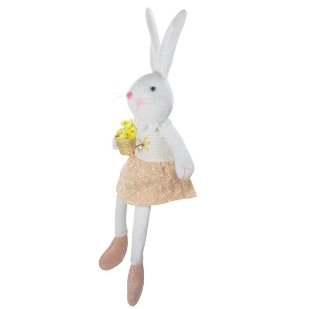 White And Pink Girl Bunny Rabbit Easter And Spring Table Top Figure