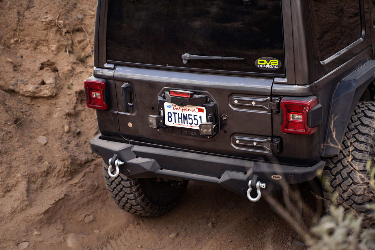 DV8 Offroad 201822 Jeep Wrangler JL Spare Tire Delete With Light Mounts Spare Tire Carrier Delete Plate