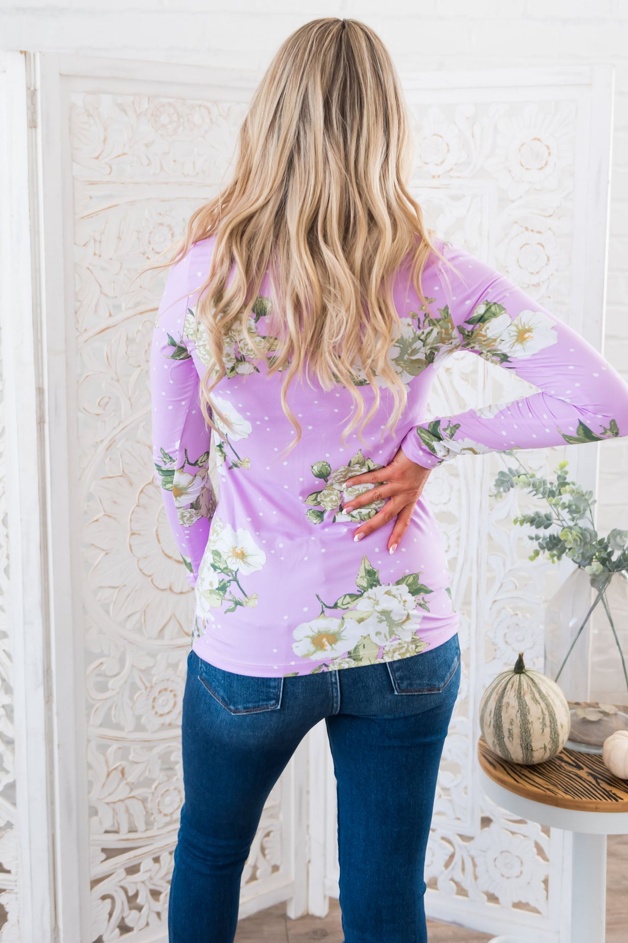 Sweet As Can Be Modest Floral Top