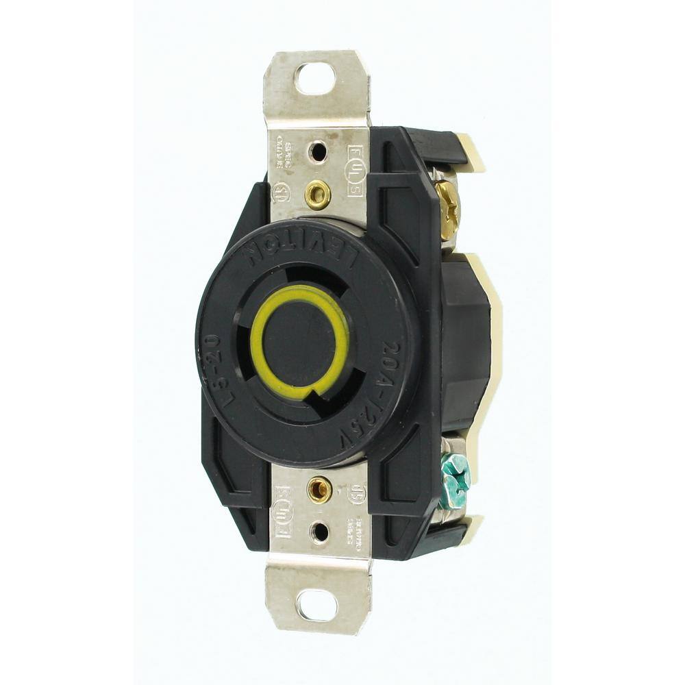 Leviton 30 Amp 125-Volt 3-Wire Locking Single Outlet Black R50-02610-0CS