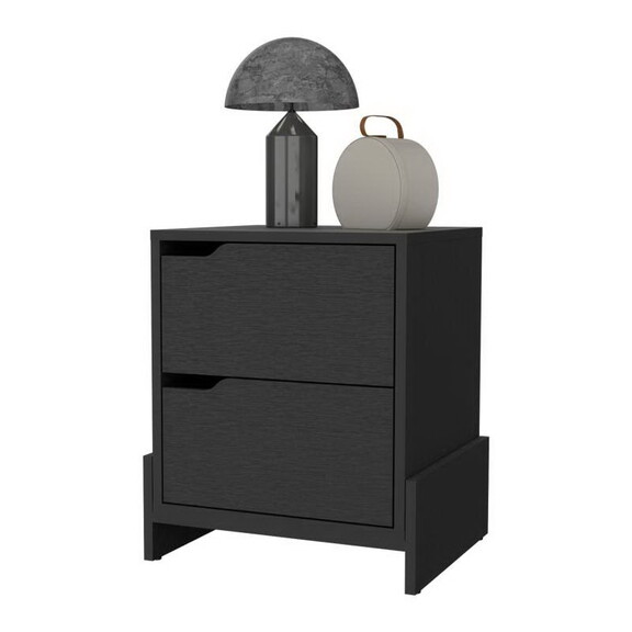 Ralston 2 Drawer Nightstand in Black B062111738