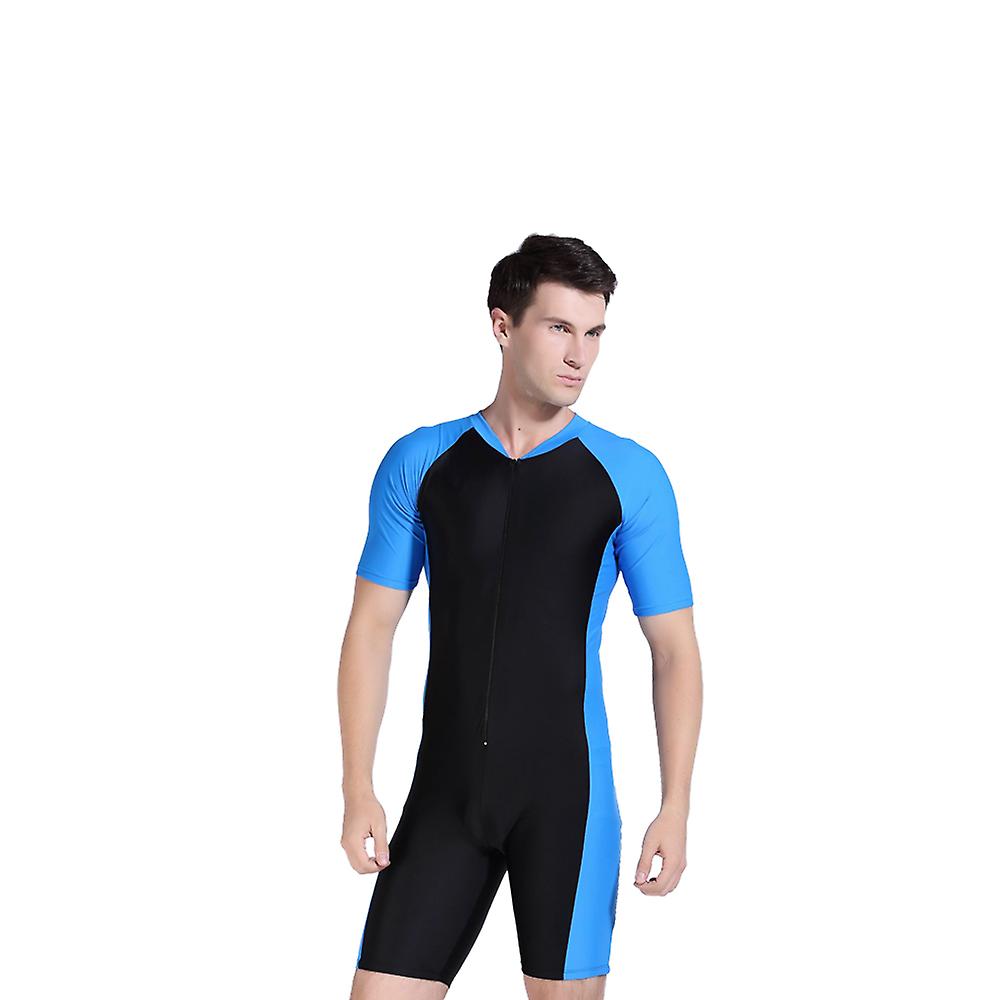 Men's One-piece Snorkeling Swim Suit Short Sleeves Swimwear