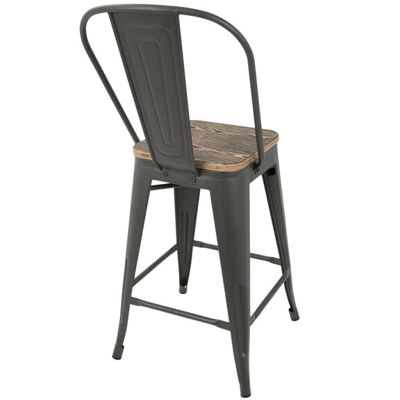 Oregon Industrial High Back Counter Stool in Grey ...