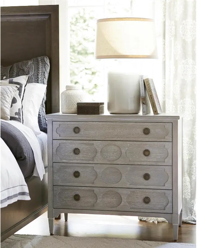 Modern Eclectic Smoke Gray 4 Drawer Chest