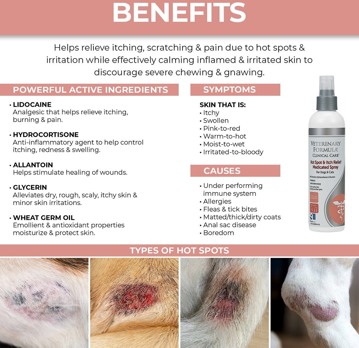 Veterinary Formula Clinical Care Hot Spot and Itch Relief Spray