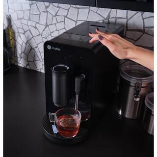 GE Profile 1- Cup Automatic Espresso Machine in Black with Built in Grinder Frother Frothing Pitcher and WiFi Connected P7CEBBS6RBB