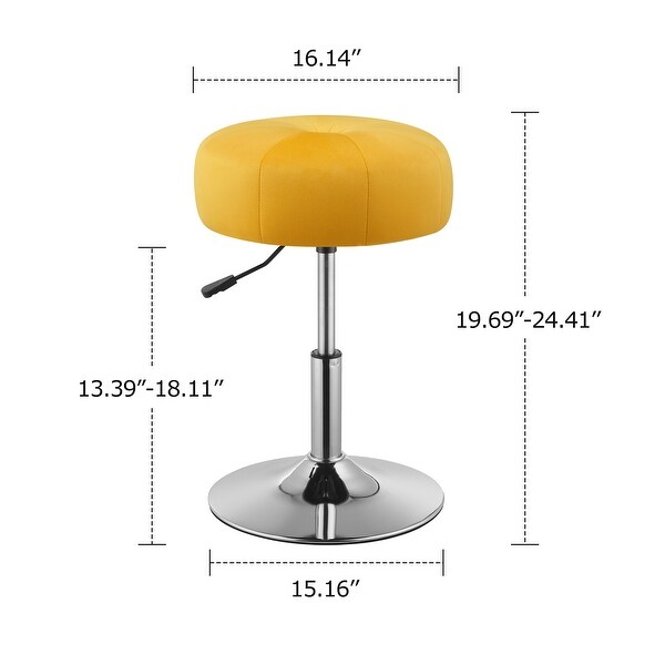 Art Leon Round Adjustable Height Velvet Swivel Stool