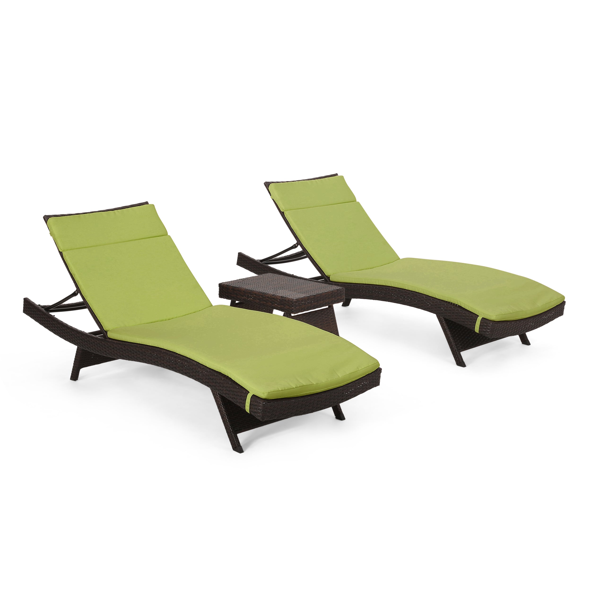 Lakeport Outdoor 3pc Adjustable Chaise Lounge Chair Set