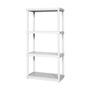 GRACIOUS LIVING 4-Pack White 4-Tier Plastic Garage Storage Shelving Unit (24 in. W x 48 in. H x 12 in. D) 4 x 91064-1C-90