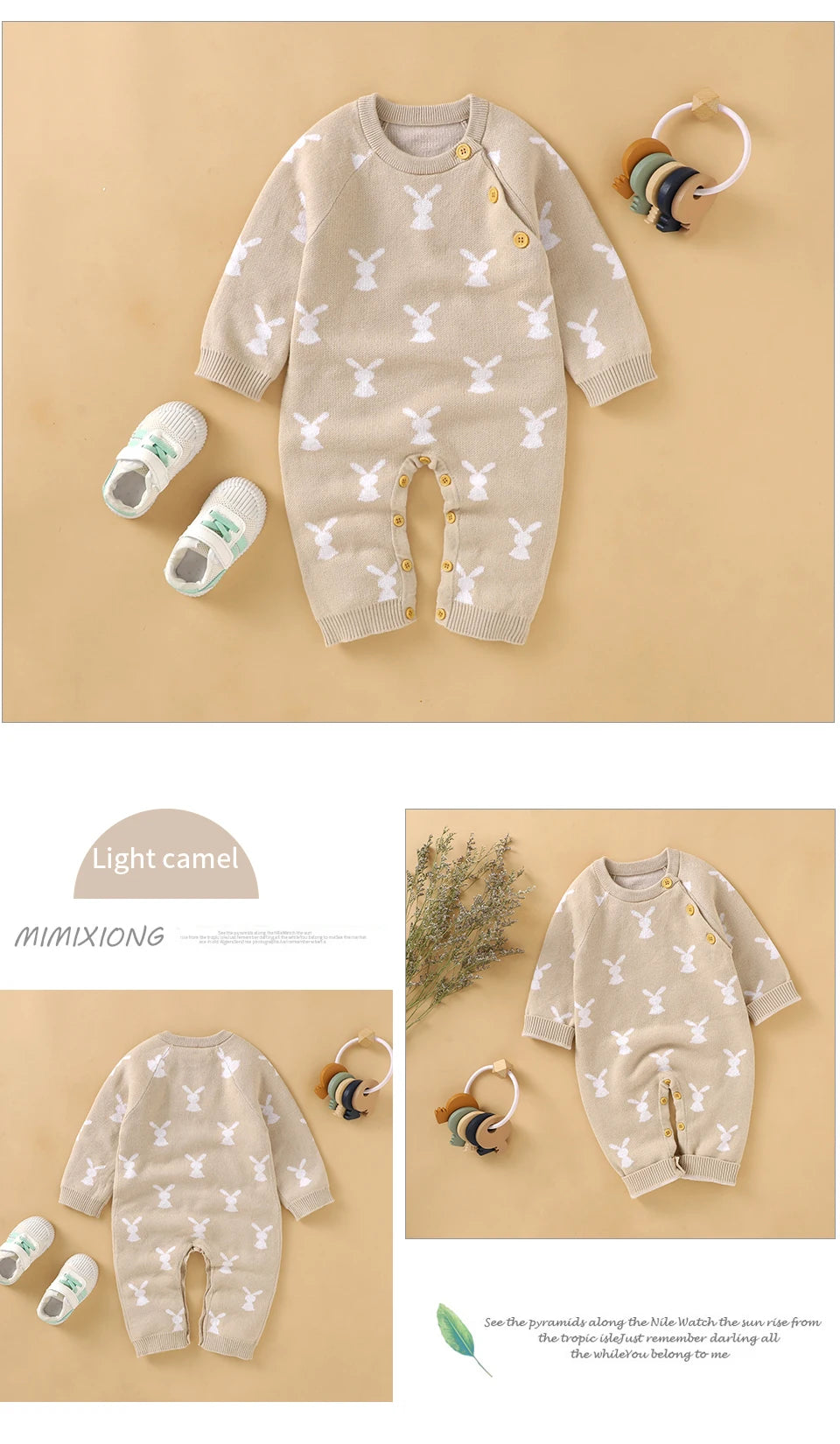 Baby Romper Cotton Knitted Newborn Boy Girl Jumpsuit Outfit  Long Sleeve Fall Toddler Infant Winter Clothing Cute Rabbit Onesies