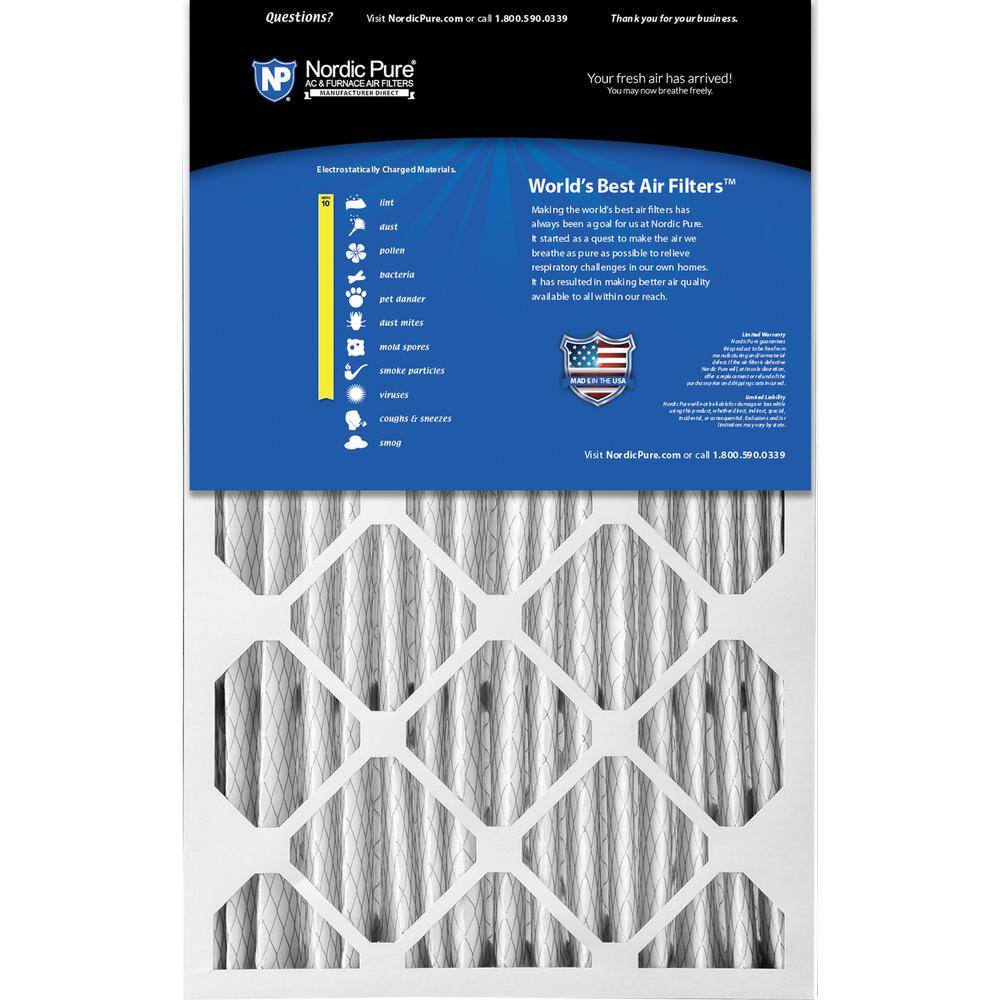 Nordic Pure 16 in. x 25 in. x 5 in. HoneywellLennox Replacement Air Filter MERV 10 (2-Pack) 16x25x5HM10-2