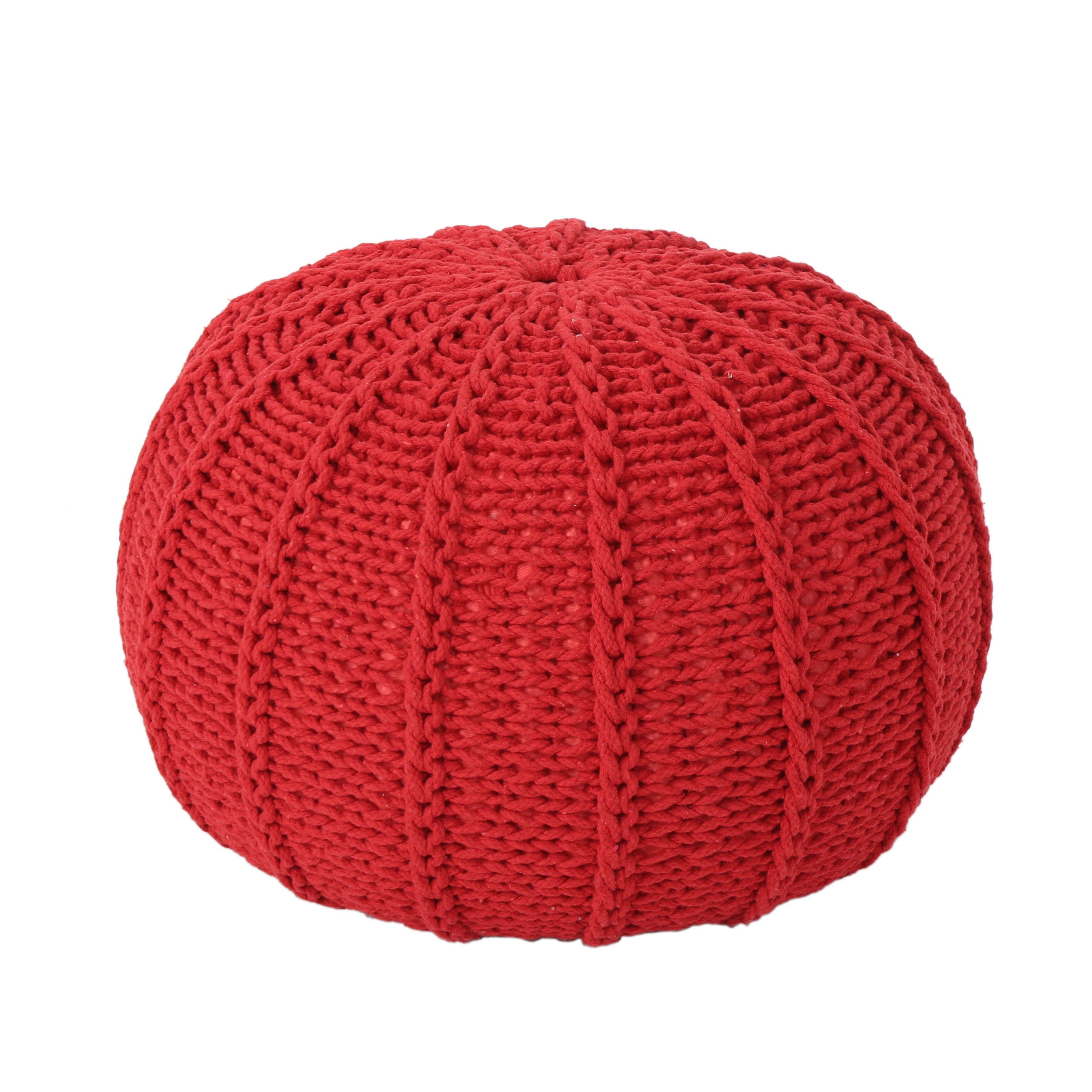 Agatha Knitted Cotton Pouf