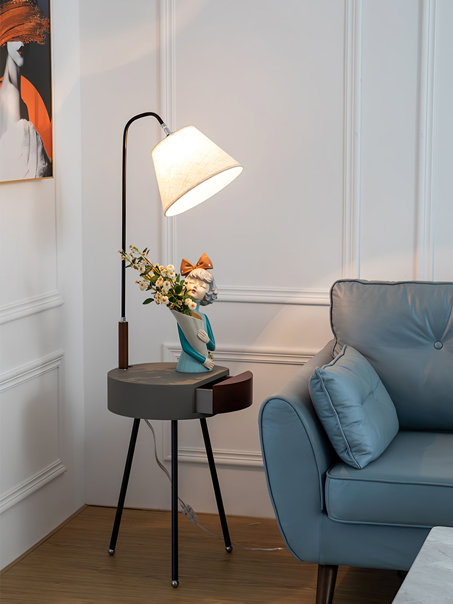 Tripod Fabric Floor Lamp