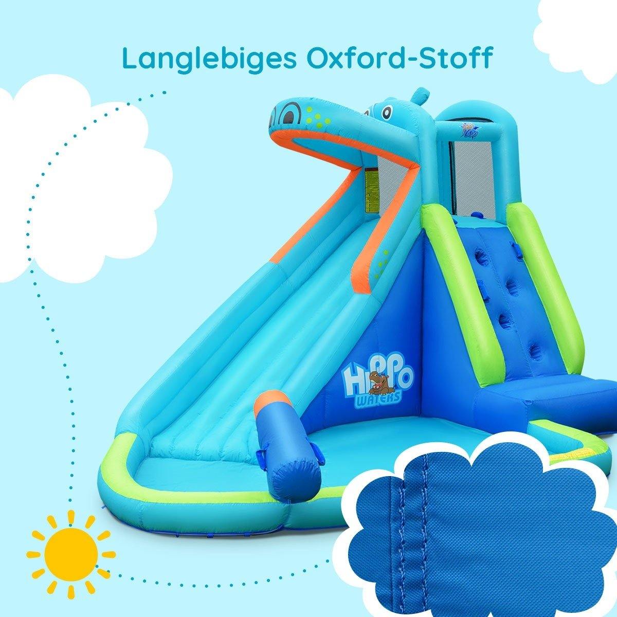 Inflatable Water Slide, Hippo Themed Bounce Hous