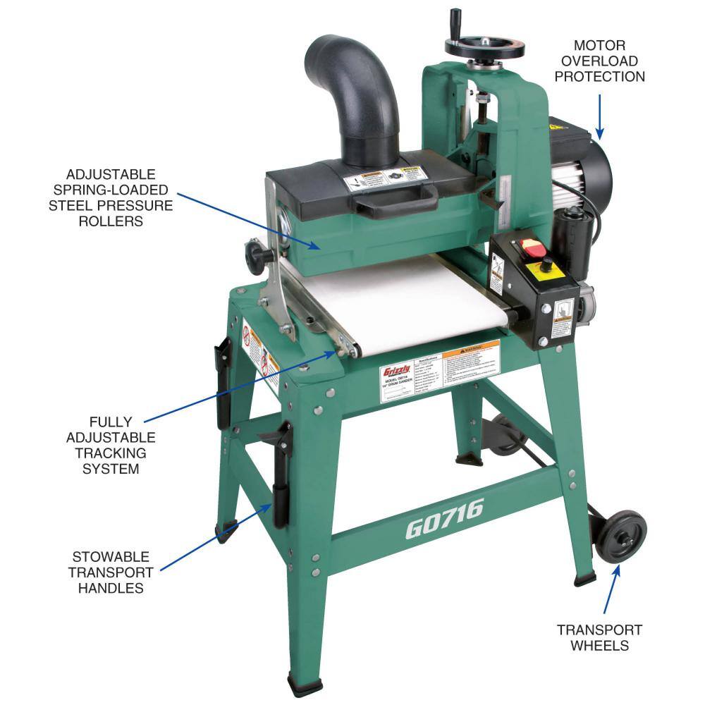 🎉Limited Time Offer🎉Grizzly Industrial 10 in. 1 HP Drum Sander G0716