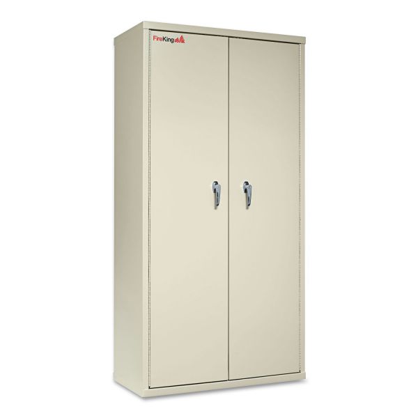 FireKing Storage Cabinet， 36w x 19.25d x 72h， UL Listed 350 Degree， Parchment