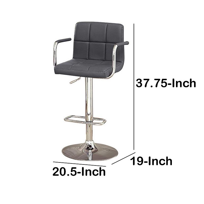 Corfu Contemporary Bar Stool With Arm In Gray