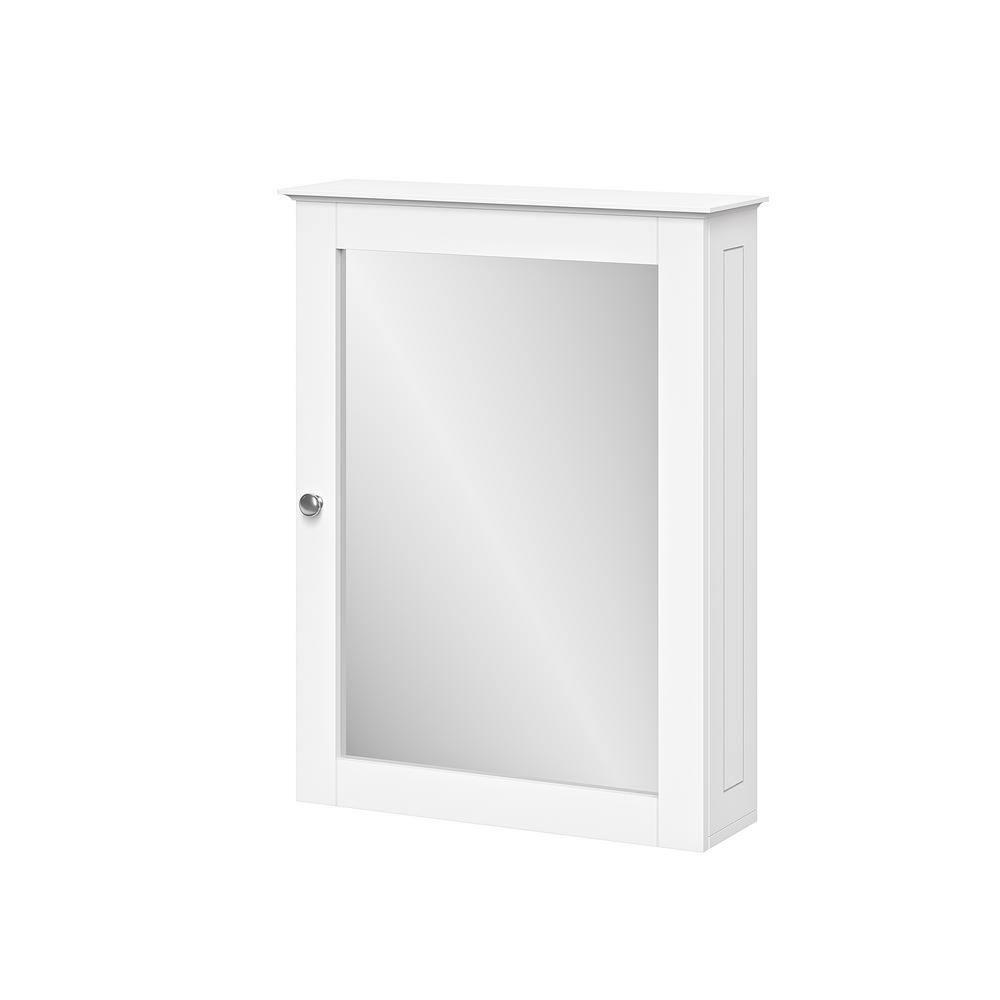 RiverRidge Home Ashland 1838 in W Wall Cabinet with Mirror in White